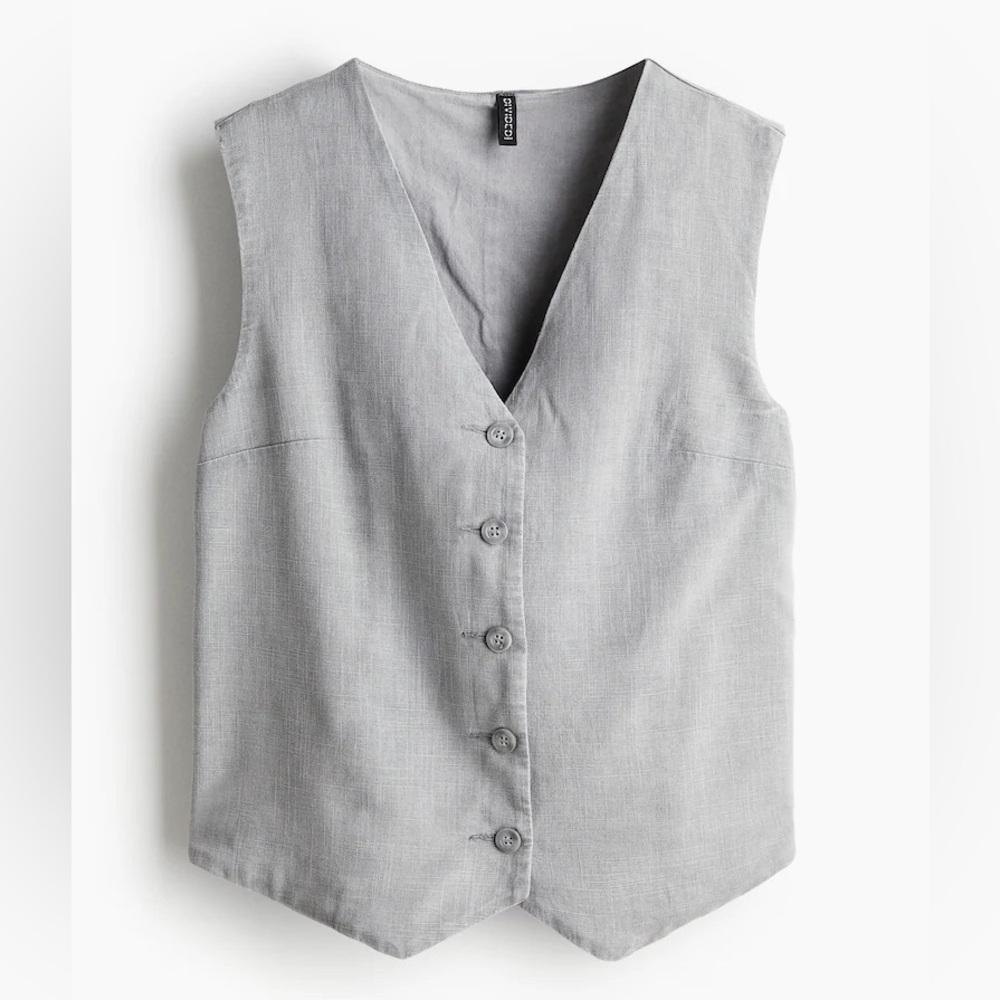 H&M Women’s Linen Gray Sleeveless Vest